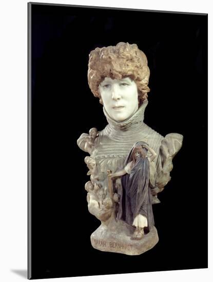 Marble Bust of Comedian Henriette Rosine Bernard Called Sarah Bernhardt (1844-1923). Sculpture by J-Jean Leon Gerome-Mounted Giclee Print