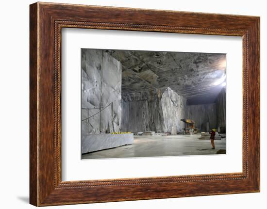 Marble Cave of Fantiscritti, Carrara, Tuscany, Italy, Europe-Hans-Peter Merten-Framed Photographic Print