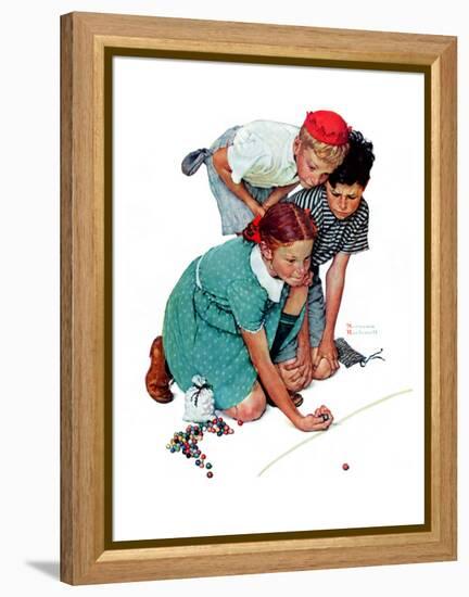 "Marble Champion" or "Marbles Champ", September 2,1939-Norman Rockwell-Framed Premier Image Canvas