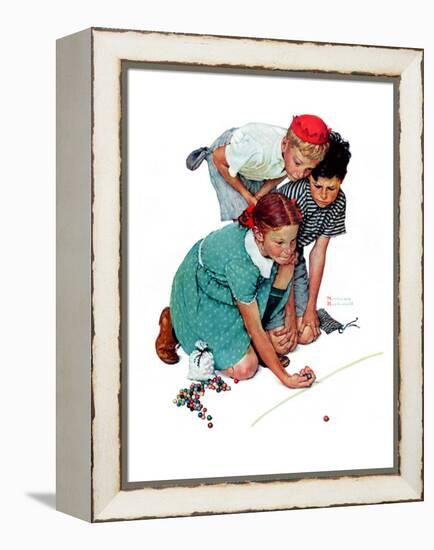 "Marble Champion" or "Marbles Champ", September 2,1939-Norman Rockwell-Framed Premier Image Canvas