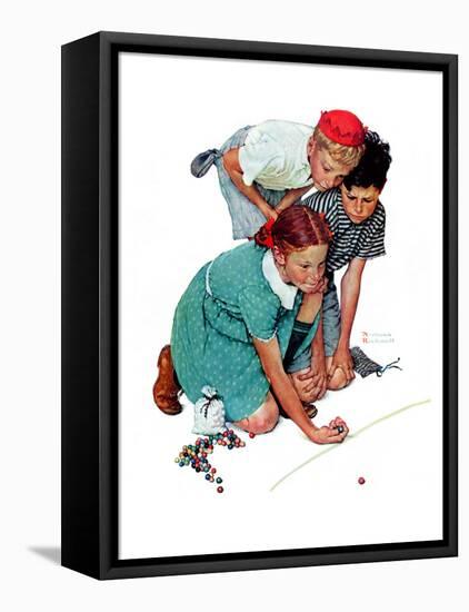 "Marble Champion" or "Marbles Champ", September 2,1939-Norman Rockwell-Framed Premier Image Canvas