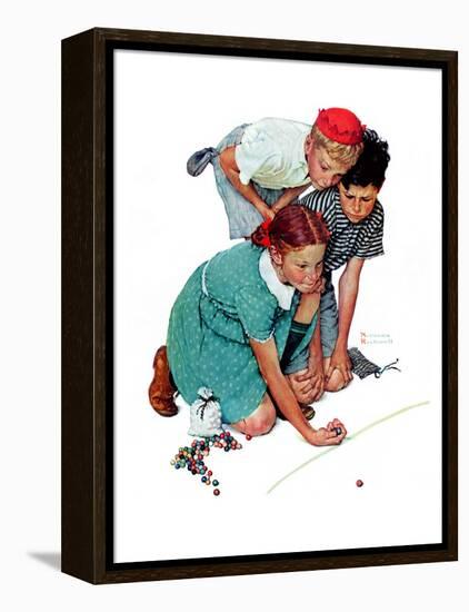 "Marble Champion" or "Marbles Champ", September 2,1939-Norman Rockwell-Framed Premier Image Canvas