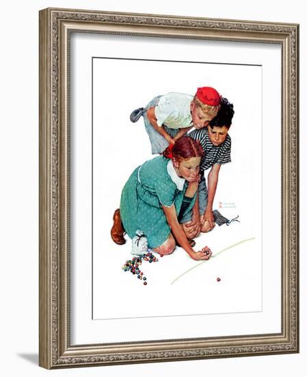 "Marble Champion" or "Marbles Champ", September 2,1939-Norman Rockwell-Framed Premium Giclee Print