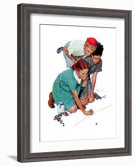 "Marble Champion" or "Marbles Champ", September 2,1939-Norman Rockwell-Framed Premium Giclee Print