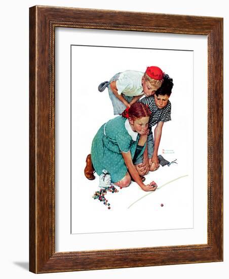 "Marble Champion" or "Marbles Champ", September 2,1939-Norman Rockwell-Framed Premium Giclee Print