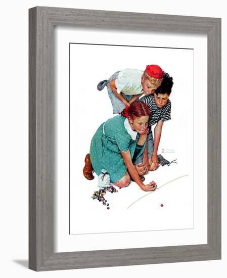 "Marble Champion" or "Marbles Champ", September 2,1939-Norman Rockwell-Framed Giclee Print