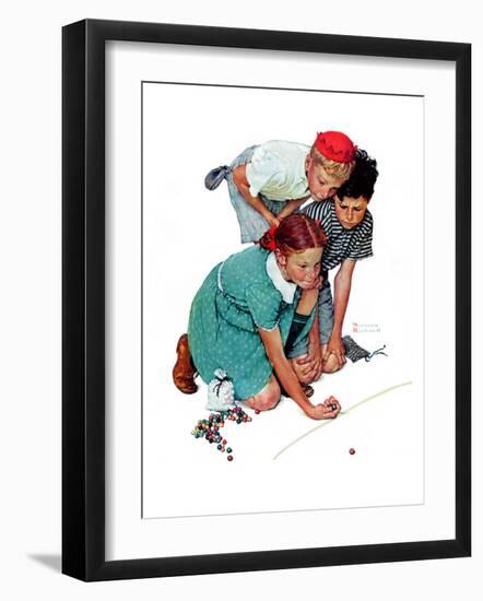 "Marble Champion" or "Marbles Champ", September 2,1939-Norman Rockwell-Framed Giclee Print