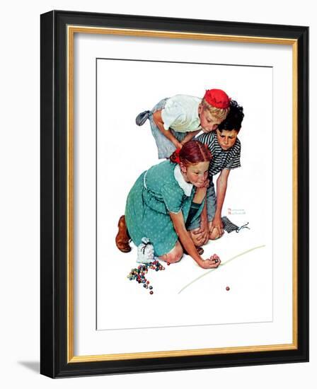 "Marble Champion" or "Marbles Champ", September 2,1939-Norman Rockwell-Framed Giclee Print