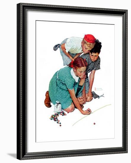 "Marble Champion" or "Marbles Champ", September 2,1939-Norman Rockwell-Framed Giclee Print