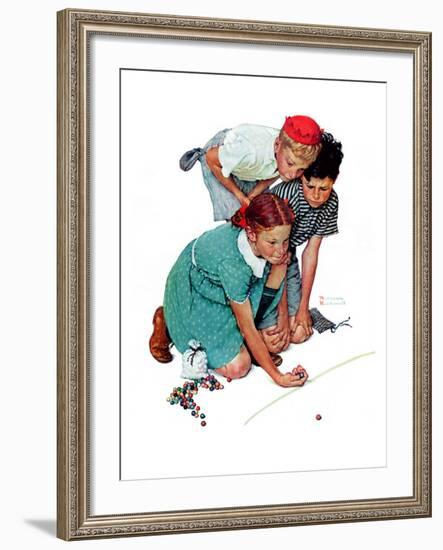 "Marble Champion" or "Marbles Champ", September 2,1939-Norman Rockwell-Framed Giclee Print