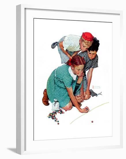 "Marble Champion" or "Marbles Champ", September 2,1939-Norman Rockwell-Framed Giclee Print