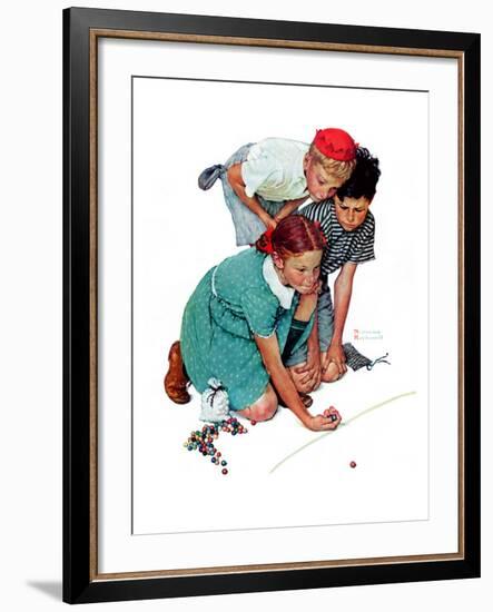 "Marble Champion" or "Marbles Champ", September 2,1939-Norman Rockwell-Framed Giclee Print