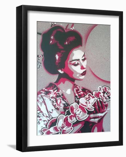 Marble Geisha-Abstract Graffiti-Framed Giclee Print