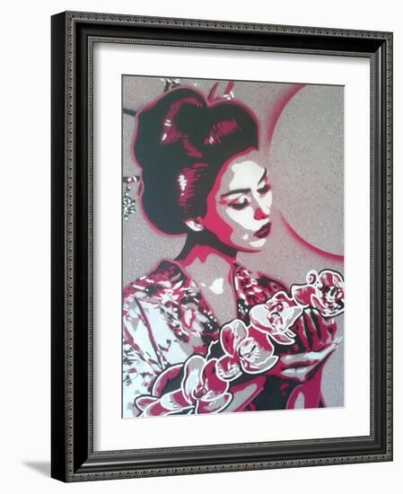 Marble Geisha-Abstract Graffiti-Framed Giclee Print