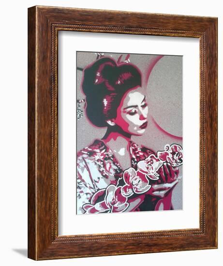 Marble Geisha-Abstract Graffiti-Framed Giclee Print