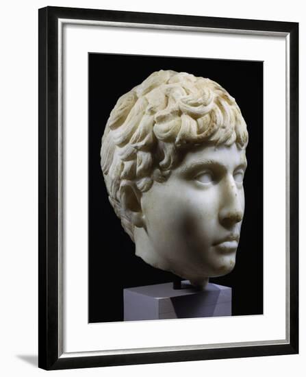 Marble Head of Young Barbarian, Artifact from Volubilis, Morocco, 27-14 BC-null-Framed Giclee Print