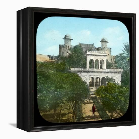 Marble Pavilion in the Fort Gardens, Lahore, India, Late 19th or Early 20th Century-null-Framed Premier Image Canvas