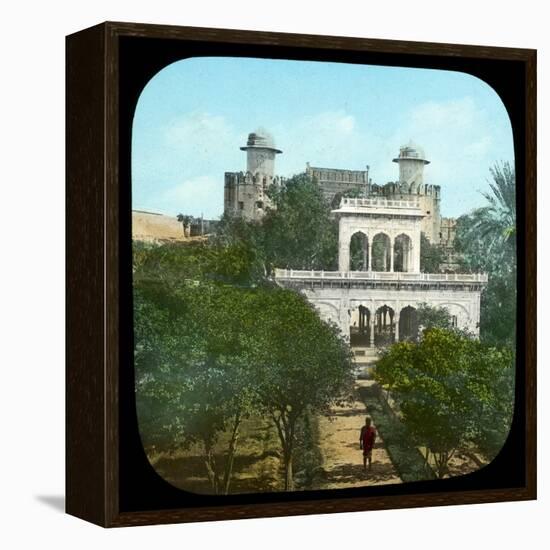 Marble Pavilion in the Fort Gardens, Lahore, India, Late 19th or Early 20th Century-null-Framed Premier Image Canvas