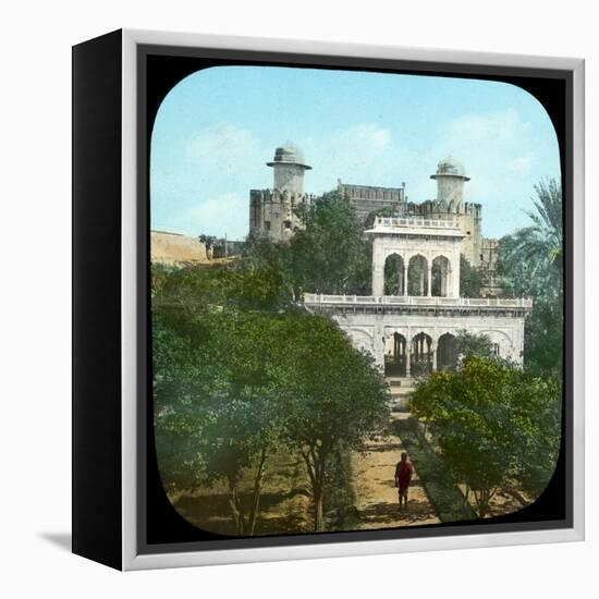 Marble Pavilion in the Fort Gardens, Lahore, India, Late 19th or Early 20th Century-null-Framed Premier Image Canvas