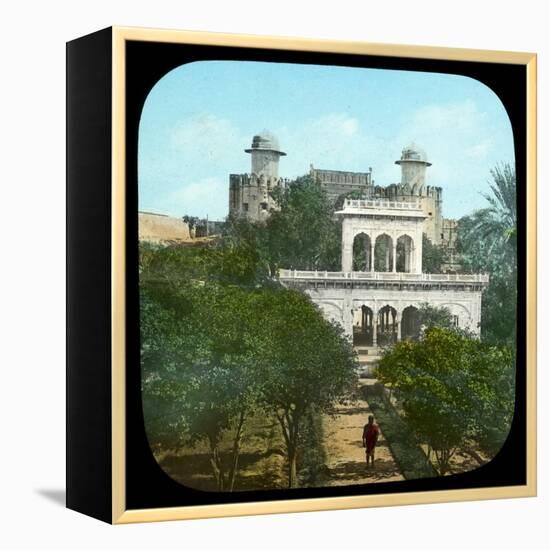 Marble Pavilion in the Fort Gardens, Lahore, India, Late 19th or Early 20th Century-null-Framed Premier Image Canvas