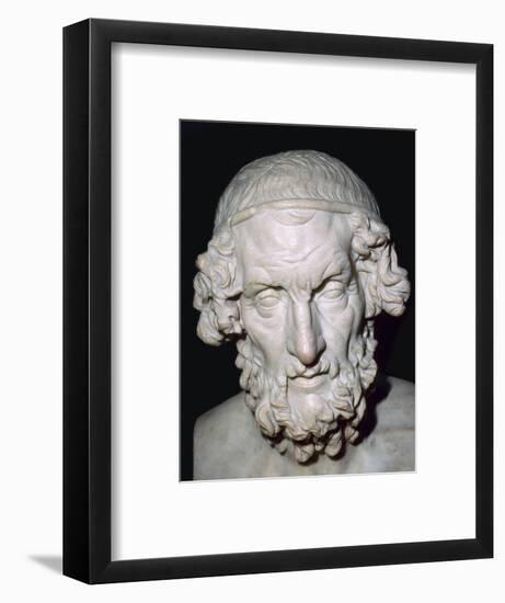 Marble portrait bust of Homer, Roman, from Baiae, Campania, Italy, 1st-2nd century. Artist: Unknown-Unknown-Framed Giclee Print