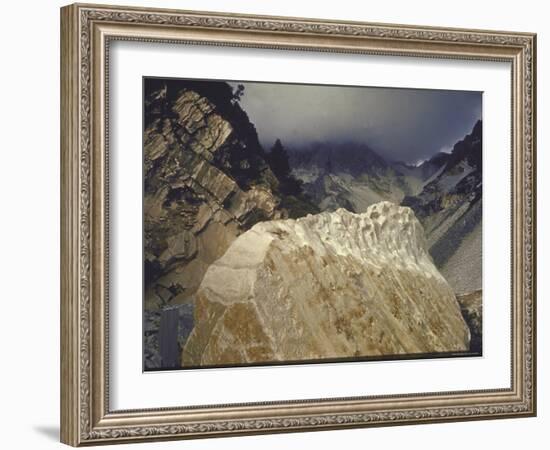 Marble Quarry at Carrara, Source of Raw Material For Some of Greatest Art of Tuscany-Gjon Mili-Framed Photographic Print