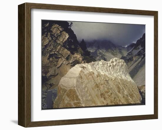 Marble Quarry at Carrara, Source of Raw Material For Some of Greatest Art of Tuscany-Gjon Mili-Framed Photographic Print