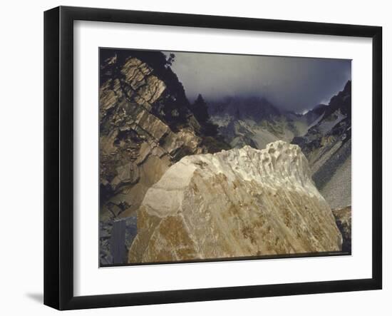 Marble Quarry at Carrara, Source of Raw Material For Some of Greatest Art of Tuscany-Gjon Mili-Framed Photographic Print