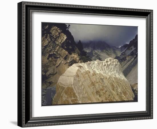 Marble Quarry at Carrara, Source of Raw Material For Some of Greatest Art of Tuscany-Gjon Mili-Framed Photographic Print