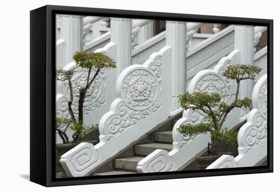 Marble railings in Confucius Temple, Taichung, Taiwan-Keren Su-Framed Premier Image Canvas