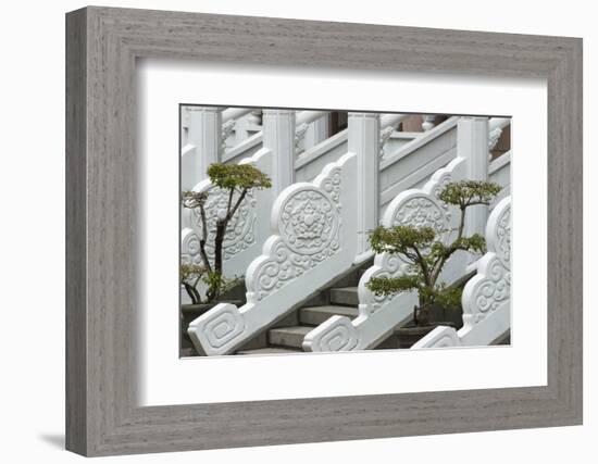 Marble railings in Confucius Temple, Taichung, Taiwan-Keren Su-Framed Photographic Print