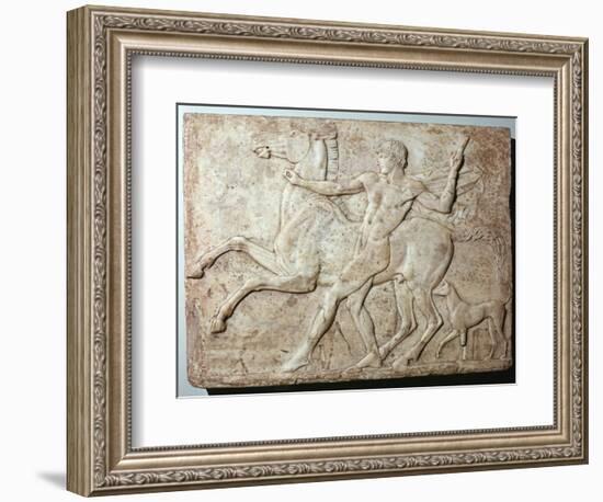 Marble Roman relief of a boy and a horse, Hadrian's villa, 1st century-Unknown-Framed Giclee Print