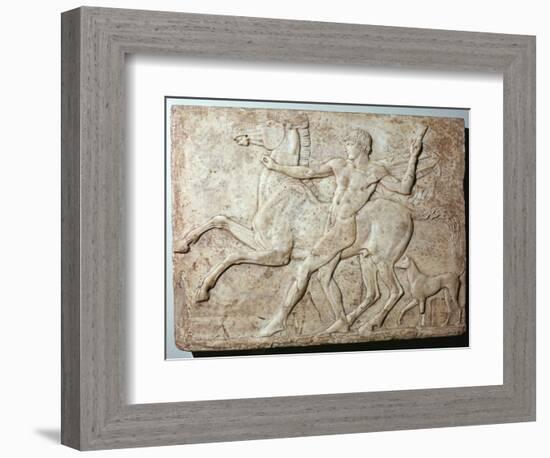 Marble Roman relief of a boy and a horse, Hadrian's villa, 1st century-Unknown-Framed Giclee Print