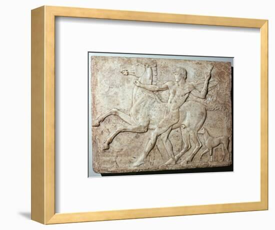 Marble Roman relief of a boy and a horse, Hadrian's villa, 1st century-Unknown-Framed Giclee Print