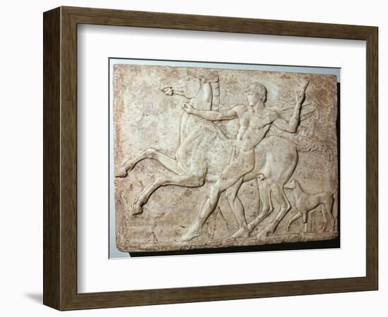 Marble Roman relief of a boy and a horse, Hadrian's villa, 1st century-Unknown-Framed Giclee Print