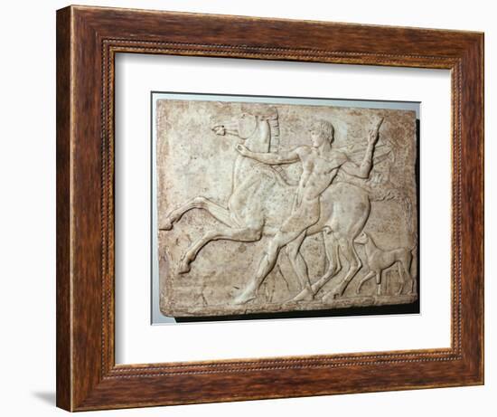 Marble Roman relief of a boy and a horse, Hadrian's villa, 1st century-Unknown-Framed Giclee Print