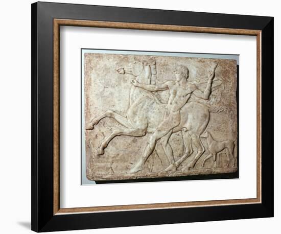Marble Roman relief of a boy and a horse, Hadrian's villa, 1st century-Unknown-Framed Giclee Print