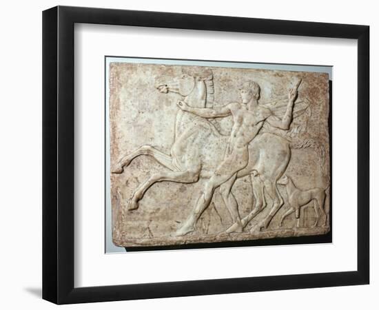 Marble Roman relief of a boy and a horse, Hadrian's villa, 1st century-Unknown-Framed Giclee Print