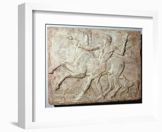 Marble Roman relief of a boy and a horse, Hadrian's villa, 1st century-Unknown-Framed Giclee Print