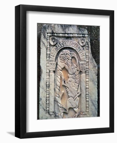 Marble Roman slab of the Fox and Grapes. Artist: Unknown-Unknown-Framed Giclee Print