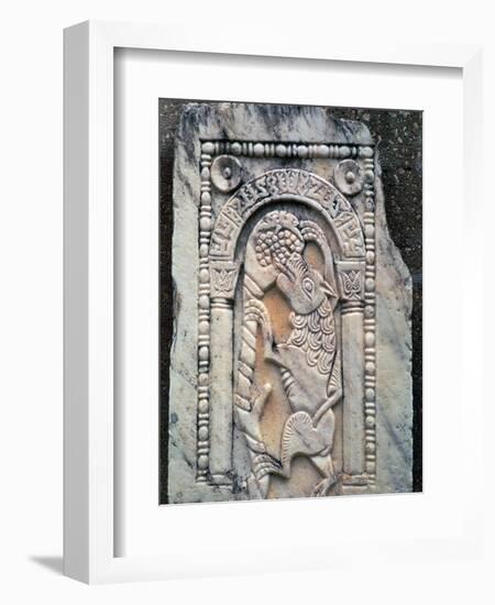 Marble Roman slab of the Fox and Grapes. Artist: Unknown-Unknown-Framed Giclee Print