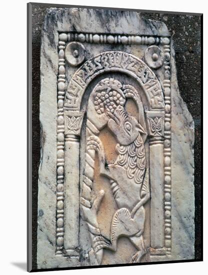 Marble Roman slab of the Fox and Grapes. Artist: Unknown-Unknown-Mounted Giclee Print