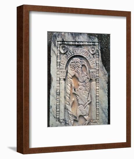 Marble Roman slab of the Fox and Grapes. Artist: Unknown-Unknown-Framed Giclee Print