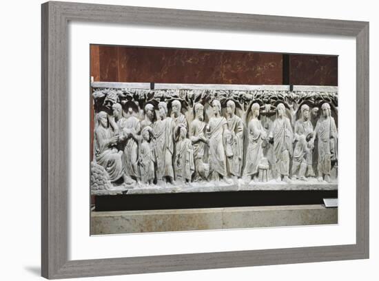 Marble Sarcophagus, Relief with Scenes from Old and New Testament-null-Framed Giclee Print