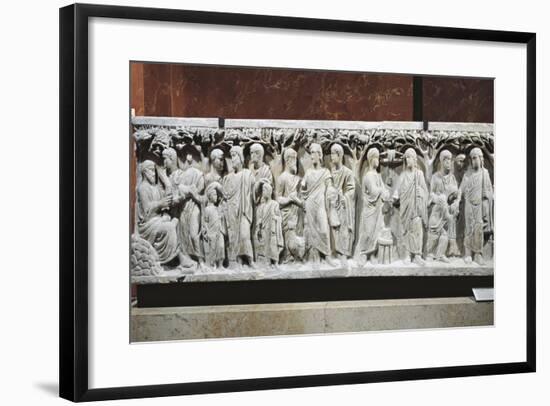 Marble Sarcophagus, Relief with Scenes from Old and New Testament-null-Framed Giclee Print