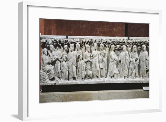 Marble Sarcophagus, Relief with Scenes from Old and New Testament-null-Framed Giclee Print