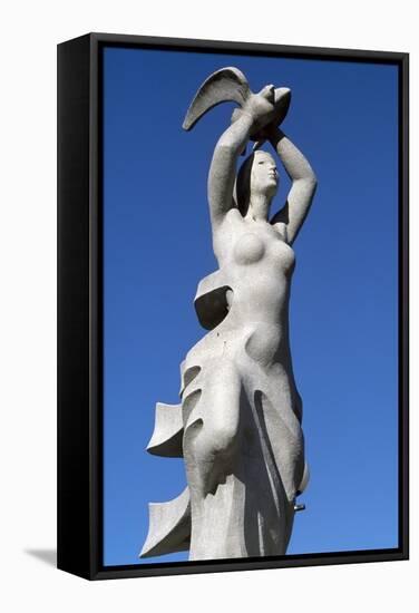 Marble Sculpture, Odori Park, Sapporo, Hokkaido, Japan-null-Framed Premier Image Canvas