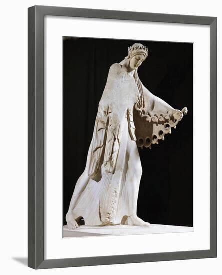 Marble Statue of Athena from East Pediment of Temple of Athena Polis Depicting Gigantomachy-null-Framed Giclee Print