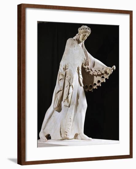Marble Statue of Athena from East Pediment of Temple of Athena Polis Depicting Gigantomachy-null-Framed Giclee Print