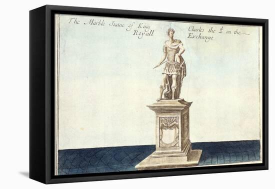 Marble Statue of King Charles II (1630-85) on the Royal Exchange, from 'A Book of the Prospects of-Robert Morden-Framed Premier Image Canvas